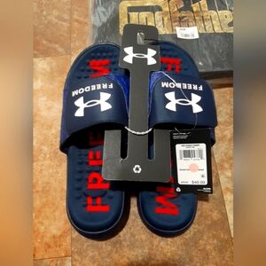 New!! Men's Size 9 Under Armour Slides. The Godfather 12 Days Of Socks Bundle.